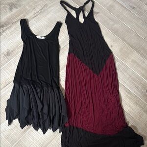 Elegant Black and Burgundy Women's Dresses